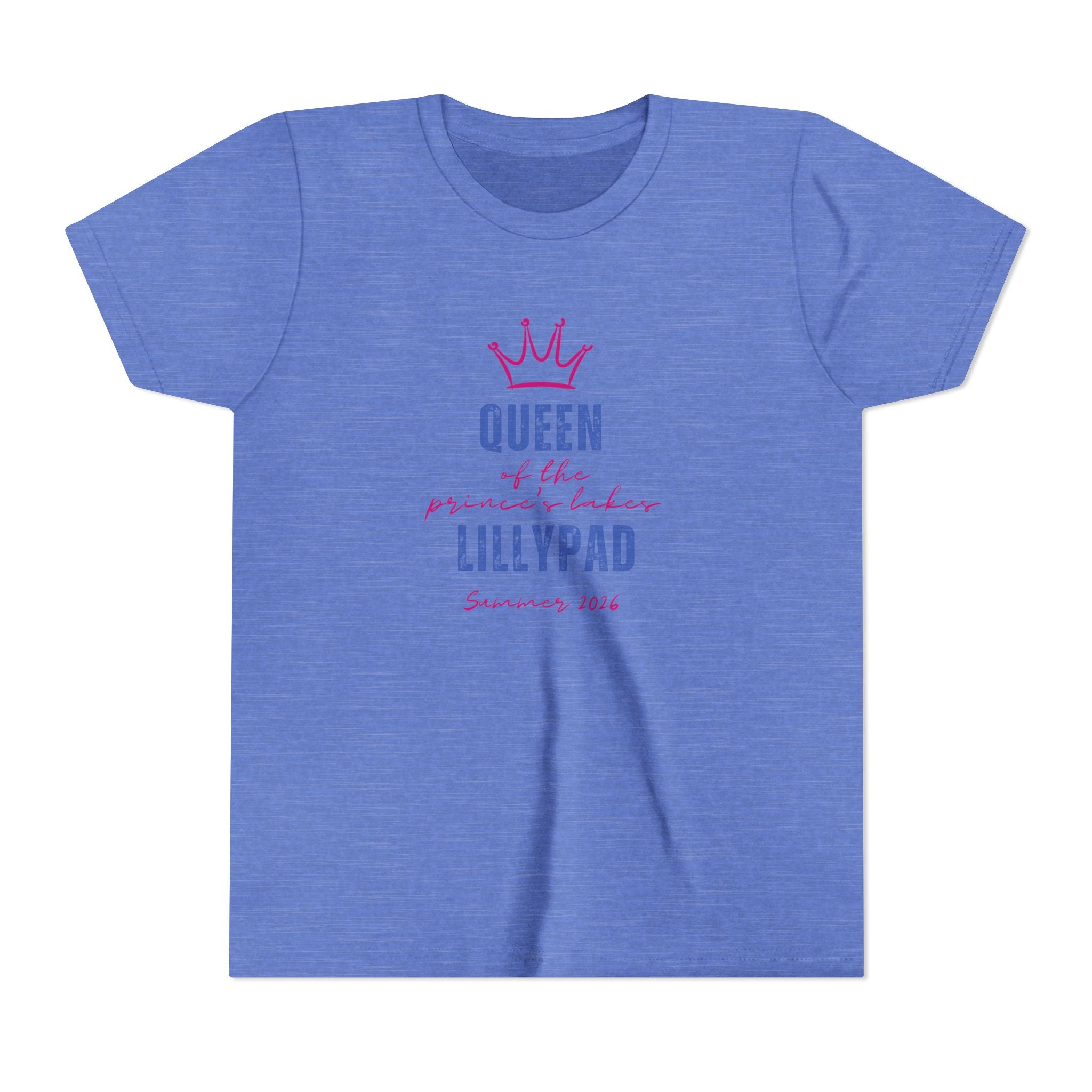 Youth Tee — "Queen of the Lillypad" Crown Graphic Kids Shirt
