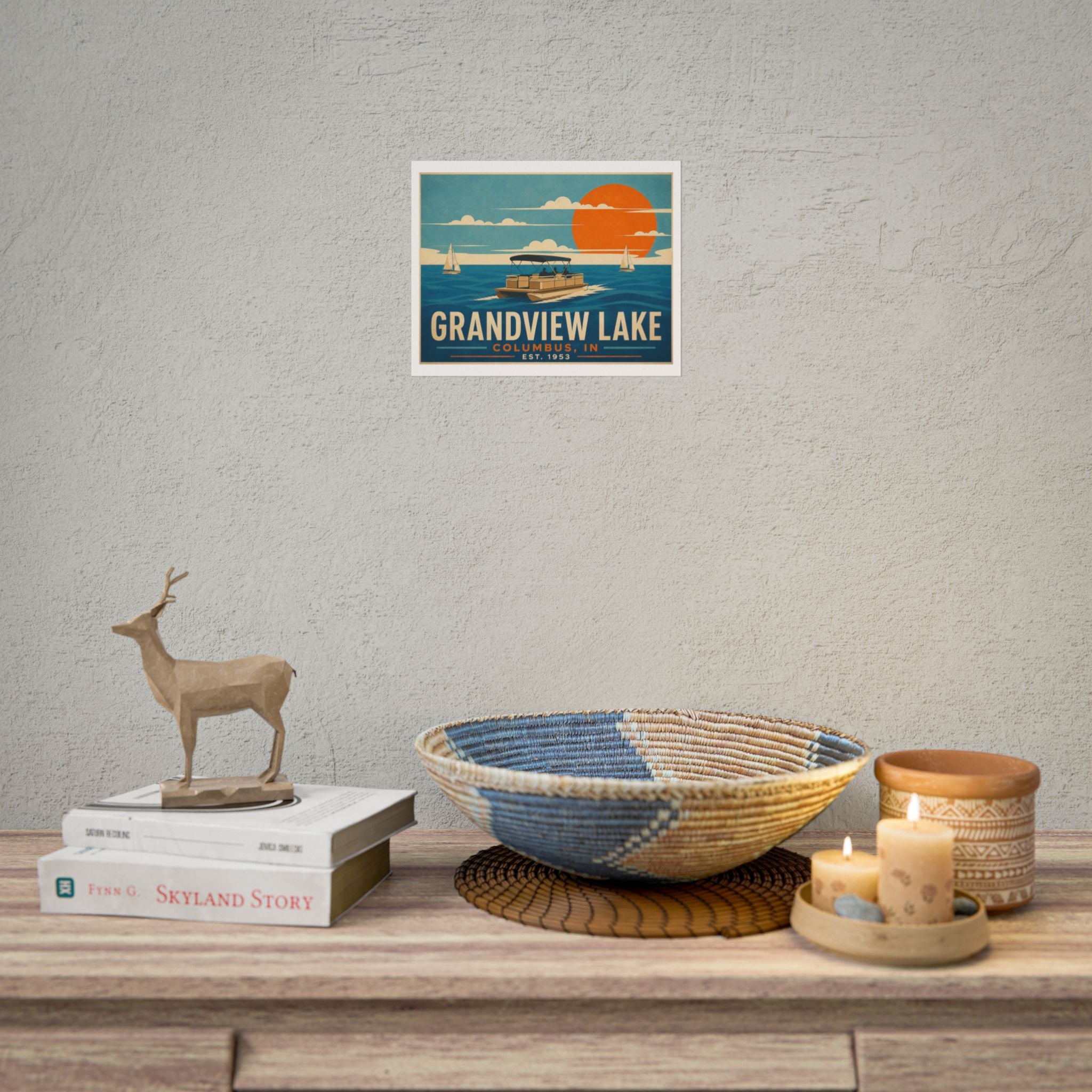 Grandview Lake Poster — Vintage Lake Travel Print (Rolled Poster)