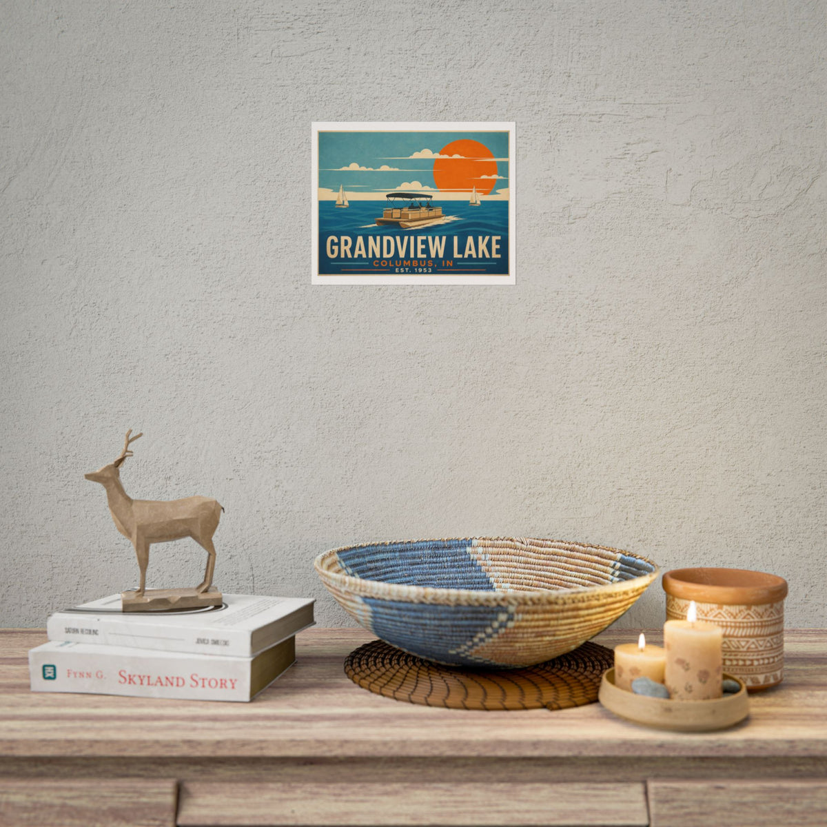 Grandview Lake Poster — Vintage Lake Travel Print (Rolled Poster)