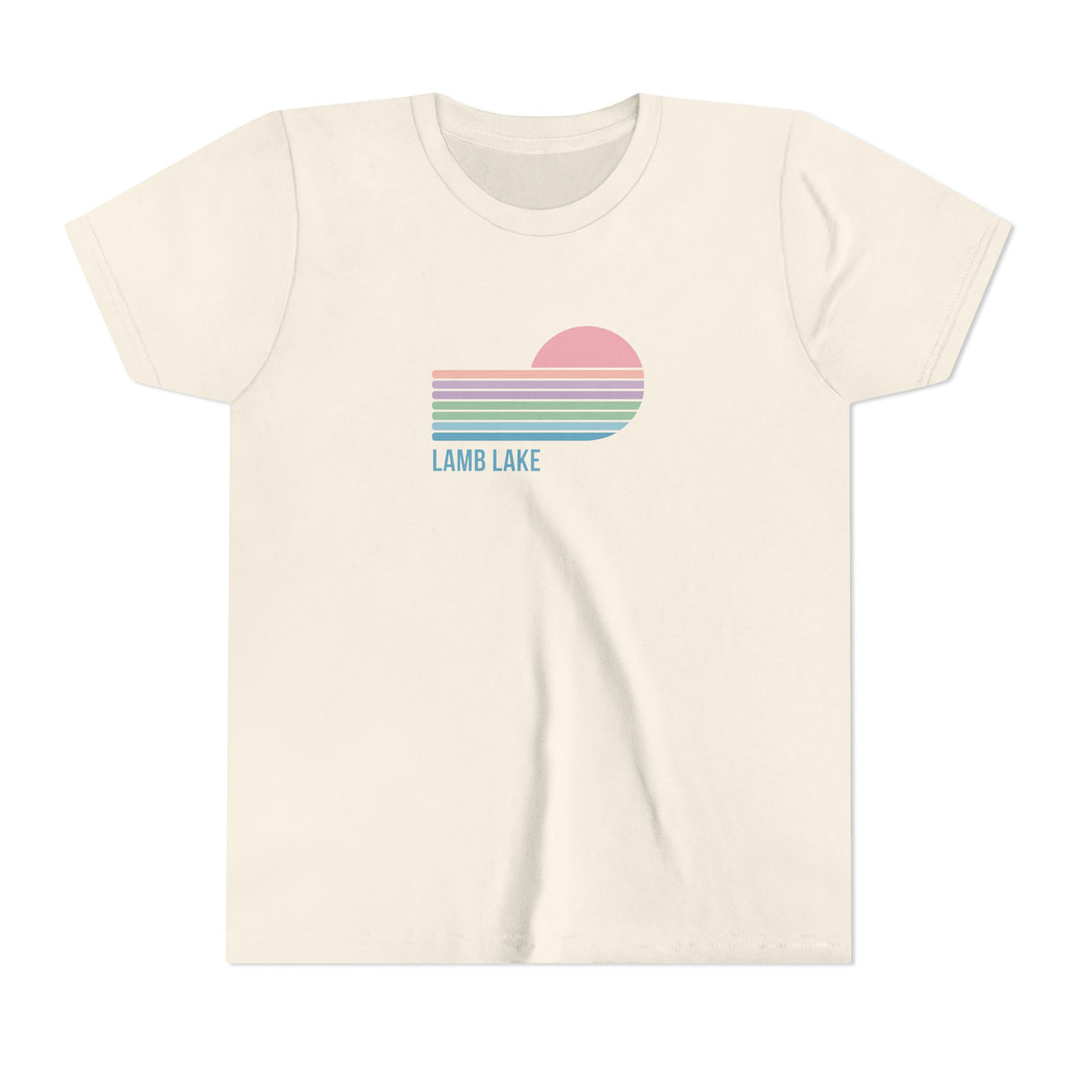 Youth Tee - Retro Pastel 'Lamb Lake' Sunset Graphic
