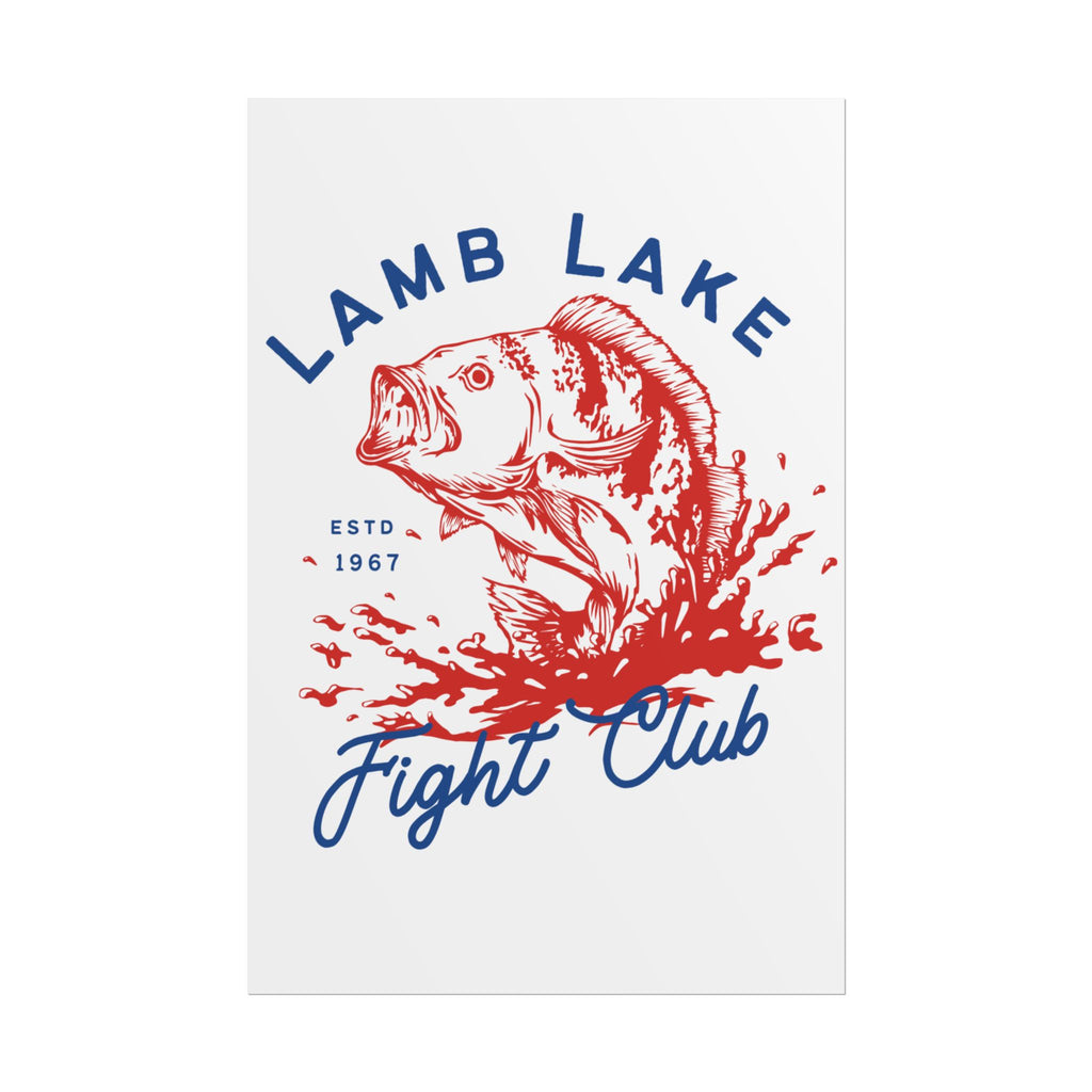 Rolled Poster — Lamb Lake Fight Club Vintage Bass Fishing Art Print