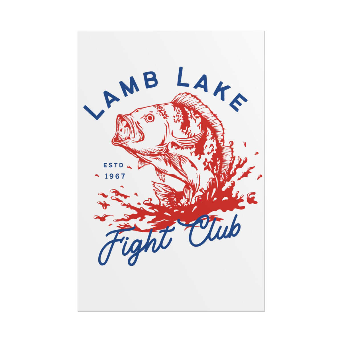 Rolled Poster — Lamb Lake Fight Club Vintage Bass Fishing Art Print