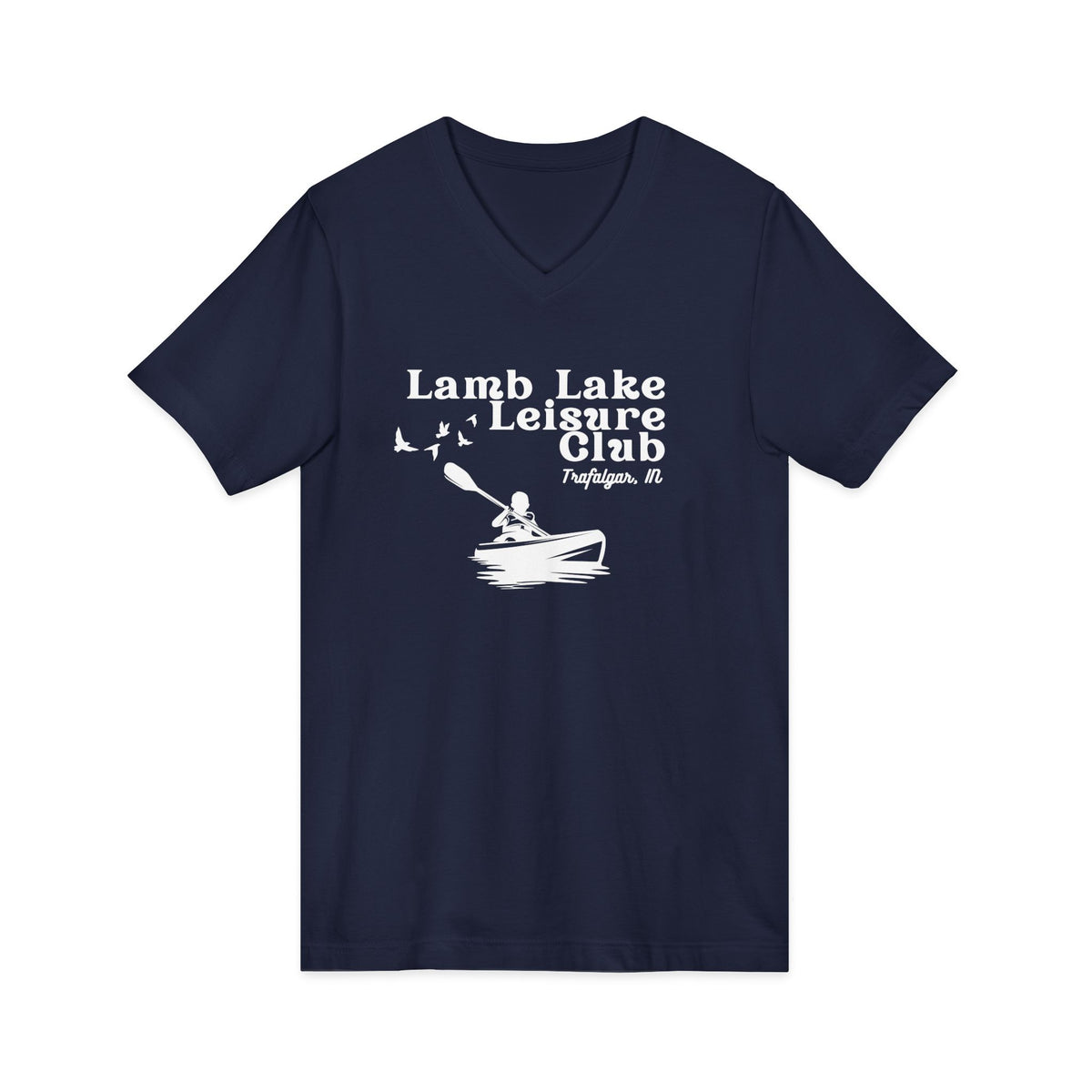 Lamb Lake Kayak Leisure Club V-Neck Tee