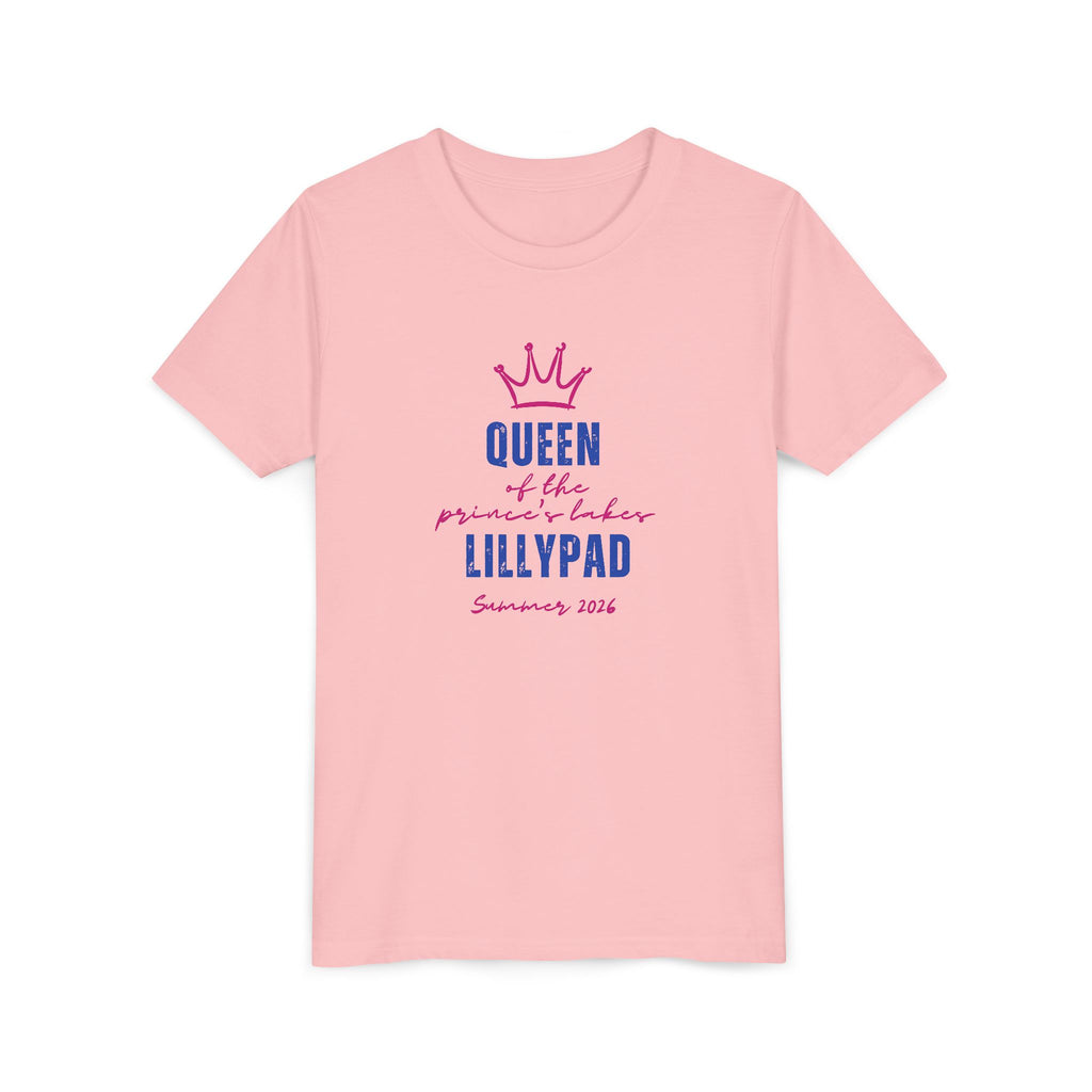 Youth Tee — "Queen of the Lillypad" Crown Graphic Kids Shirt