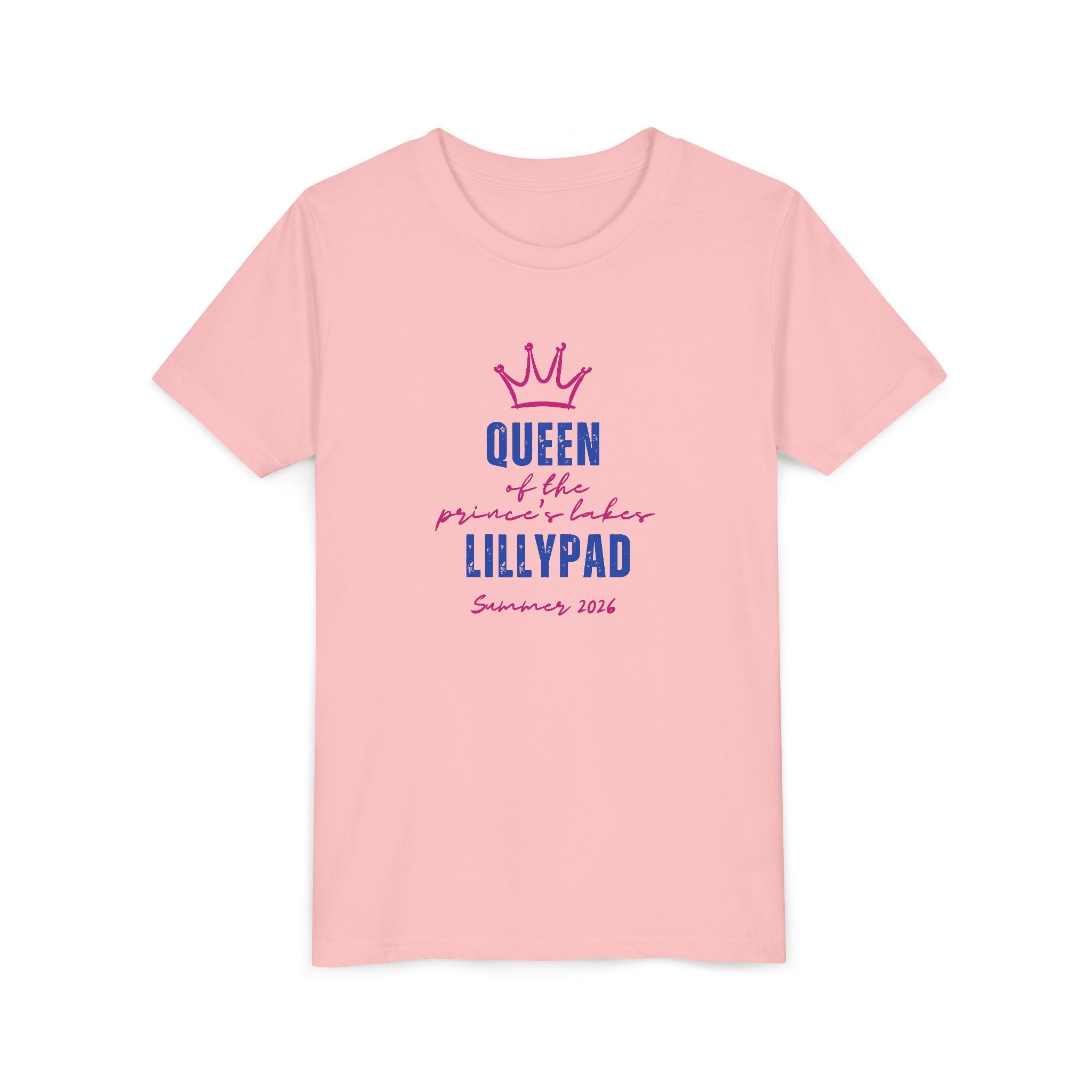 Youth Tee — "Queen of the Lillypad" Crown Graphic Kids Shirt