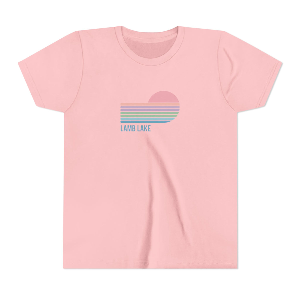 Youth Tee - Retro Pastel 'Lamb Lake' Sunset Graphic