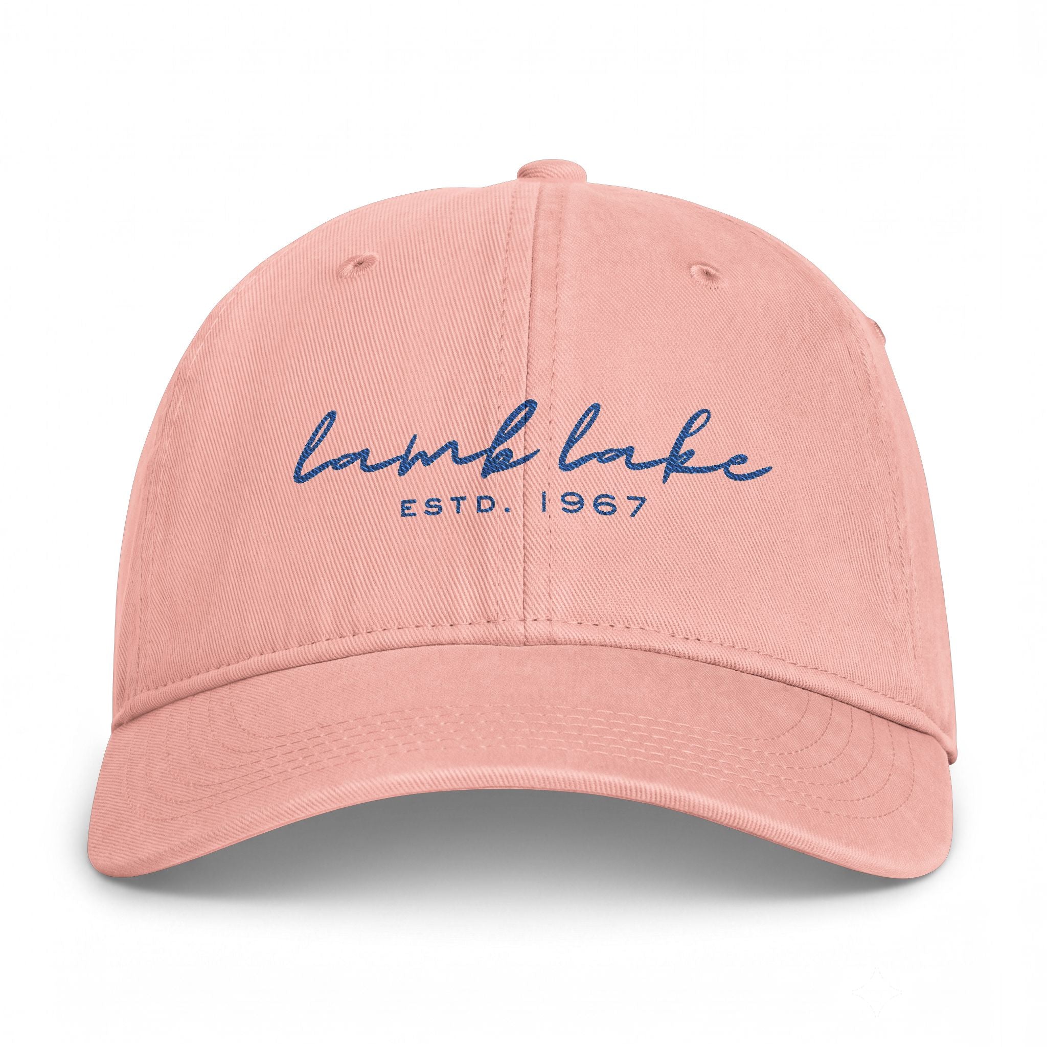 Washed Coastal Cap — "Lamb Lake" Embroidered Lake Hat