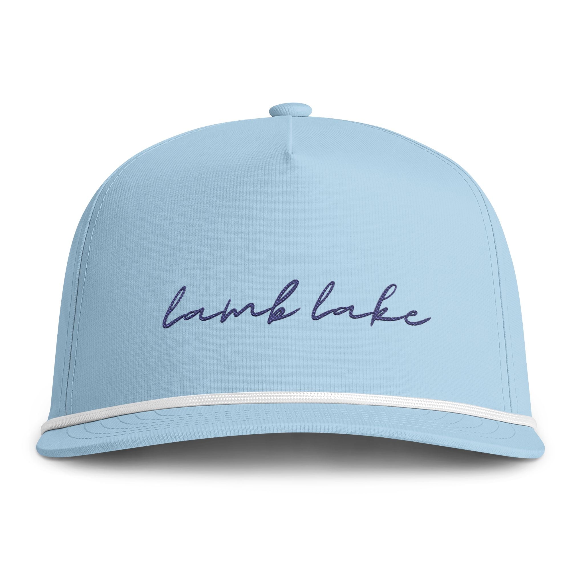 Sunwashed Rope Cap – 'Lamb Lake' Vintage Script Baseball Hat