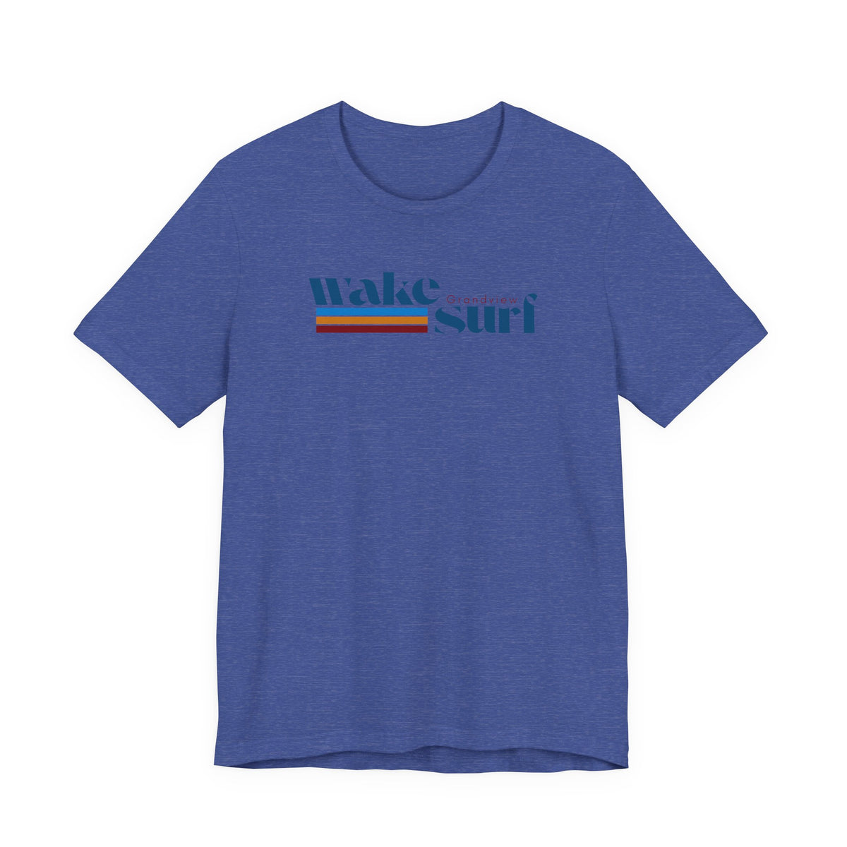 Wake Surf Grandview Stripe Tee — Retro Surfing Graphic T-Shirt