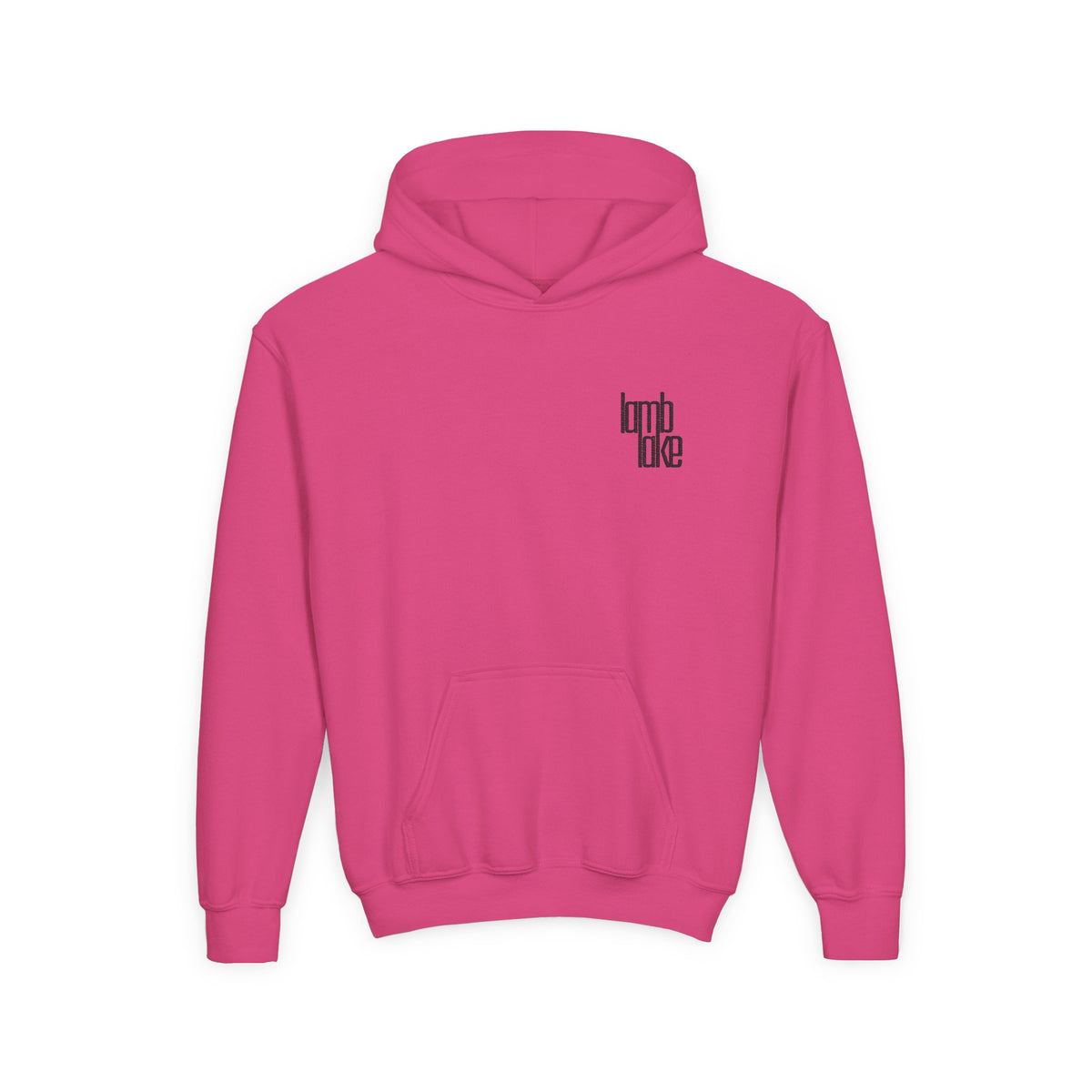 Youth Hoodie — Minimal 'lamb lake' Chest Logo Streetwear