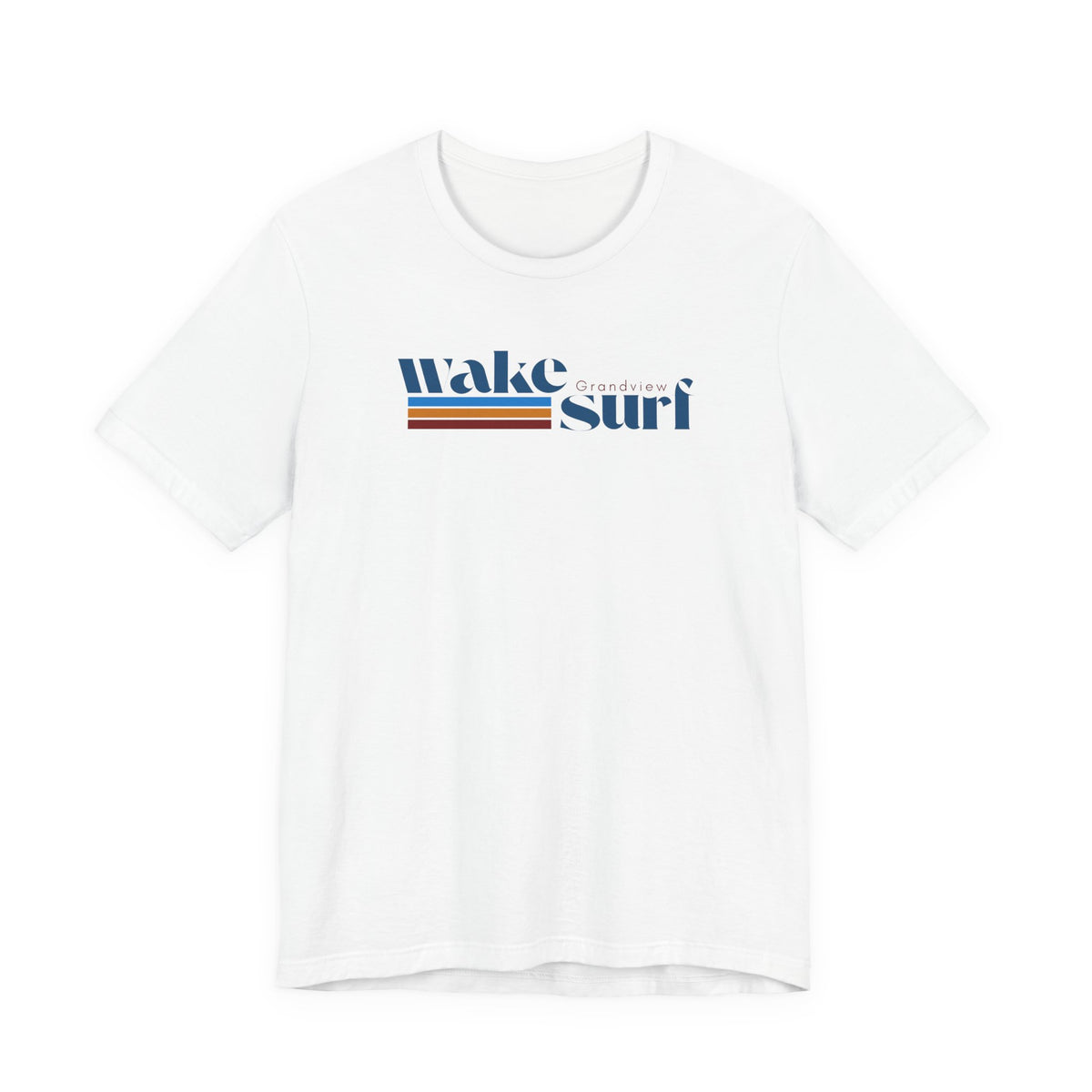 Wake Surf Grandview Stripe Tee — Retro Surfing Graphic T-Shirt