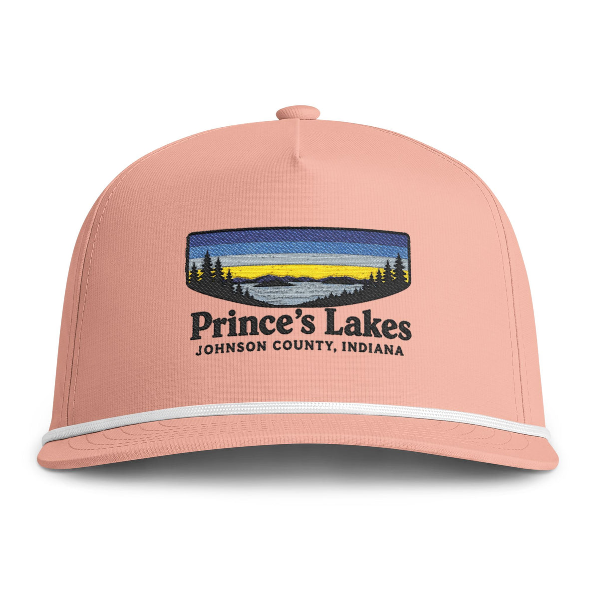 Prince's Lakes Sunset Rope Cap — Vintage Sunwashed Embroidered Baseball Hat