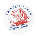 Prince's Lakes Fight Club Round Vinyl Sticker — Vintage Fishing Bass Emblem (ESTD 1957)