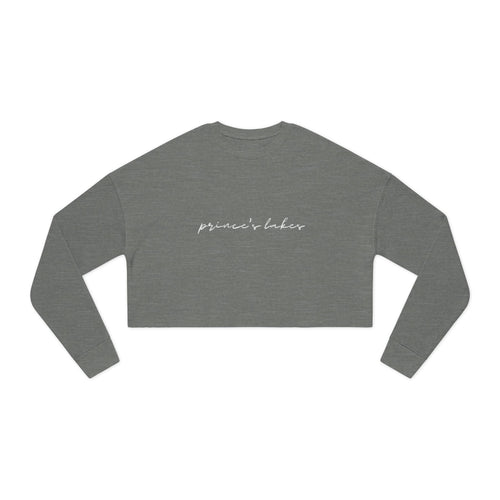 Cropped Hem Sweatshirt — 'prince's lakes' Script Logo, Cozy Casual Pullover