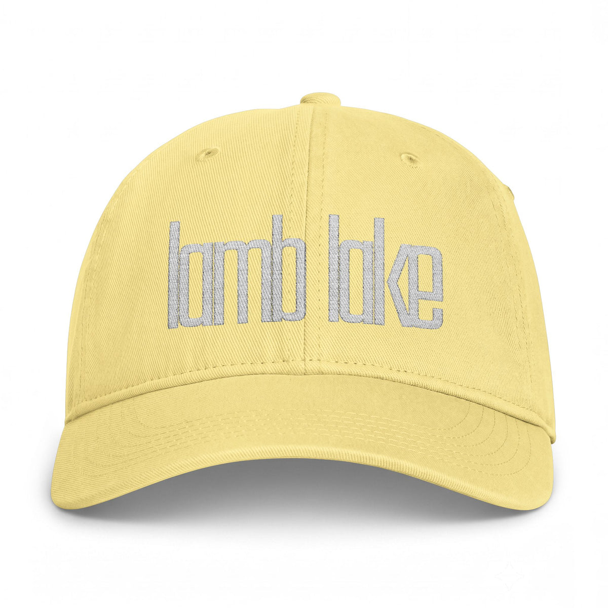 Distressed 'lake lake' Embroidered Washed Cap