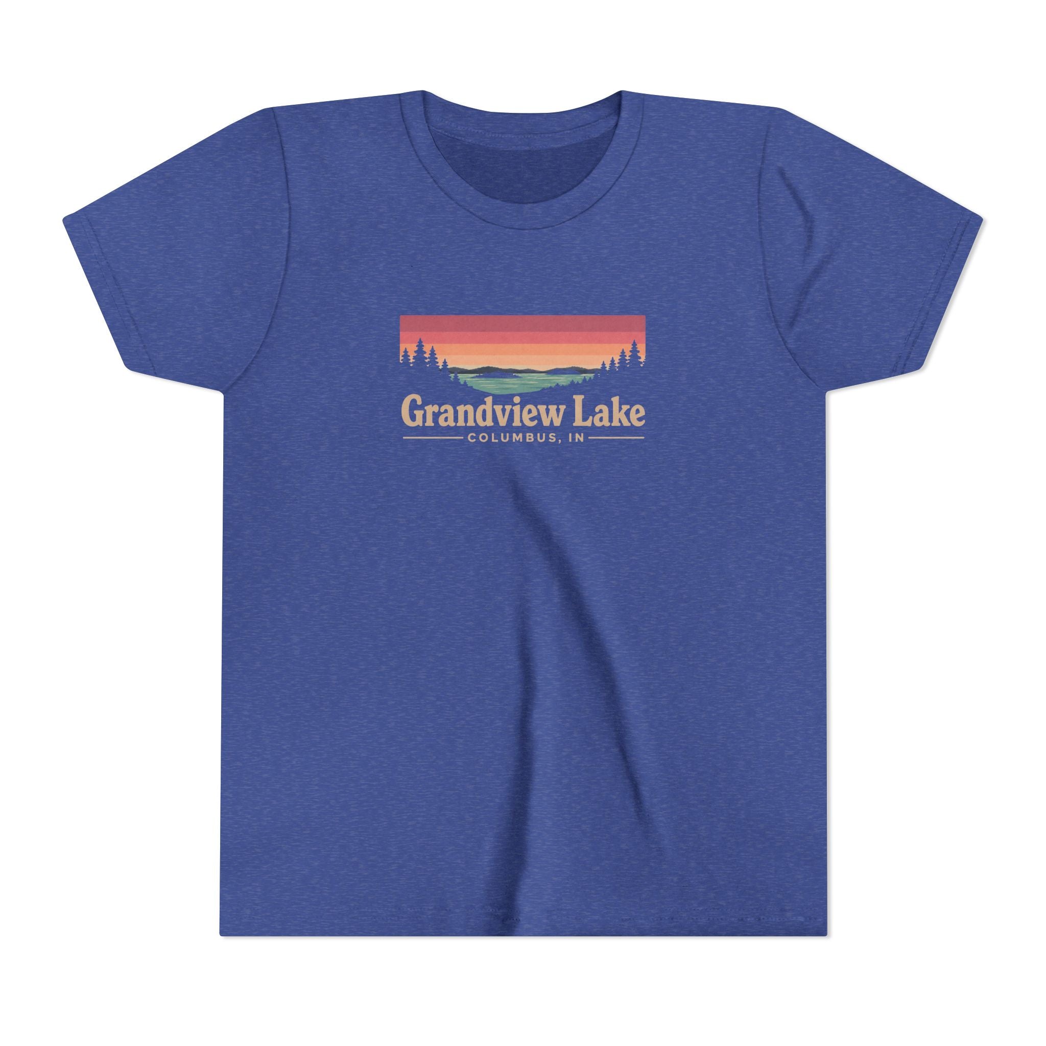 Youth Tee — Grandview Lake Retro Sunset Graphic