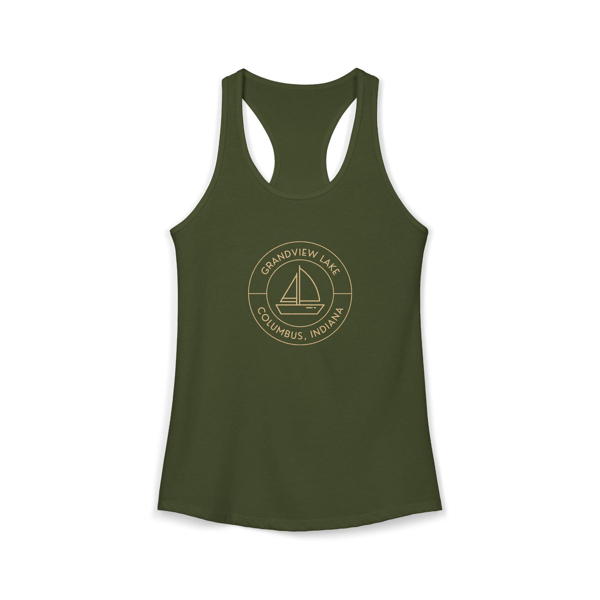 Women's Racerback Tank- Sailboat Grandview Lake