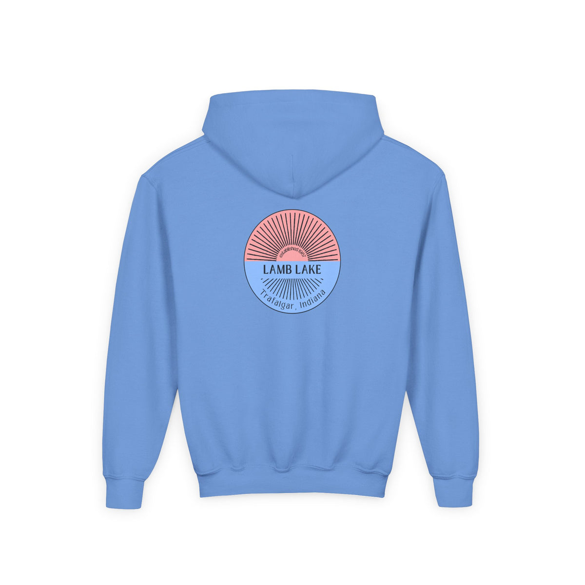 Youth Hoodie - Lamb Lake Retro Sunrise Logo Pullover