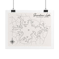 Grandview Lake Map Poster — Rolled Vintage Nautical Lake Map Wall Art