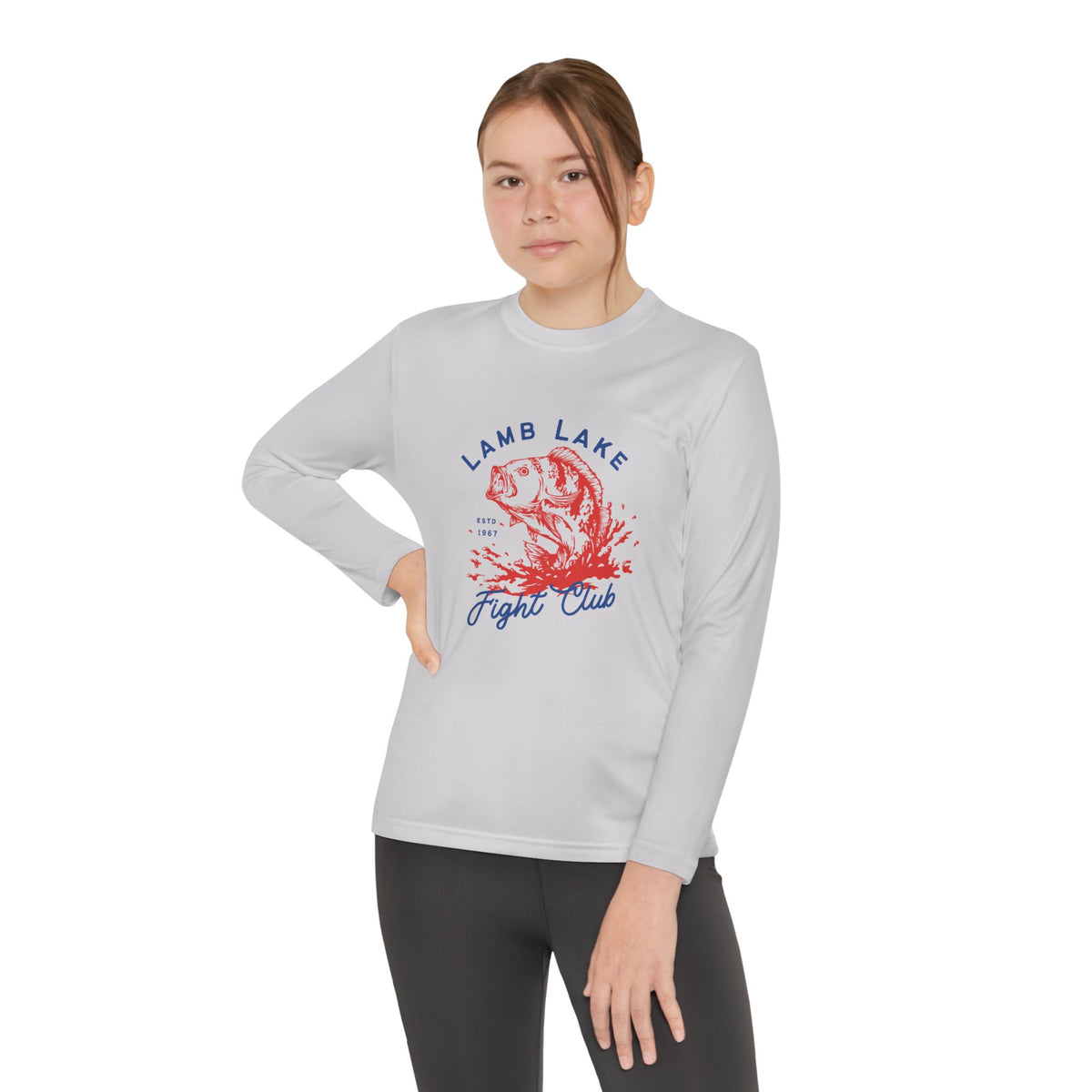 Youth Long Sleeve Tee — "Lamb Lake Fight Club" Graphic