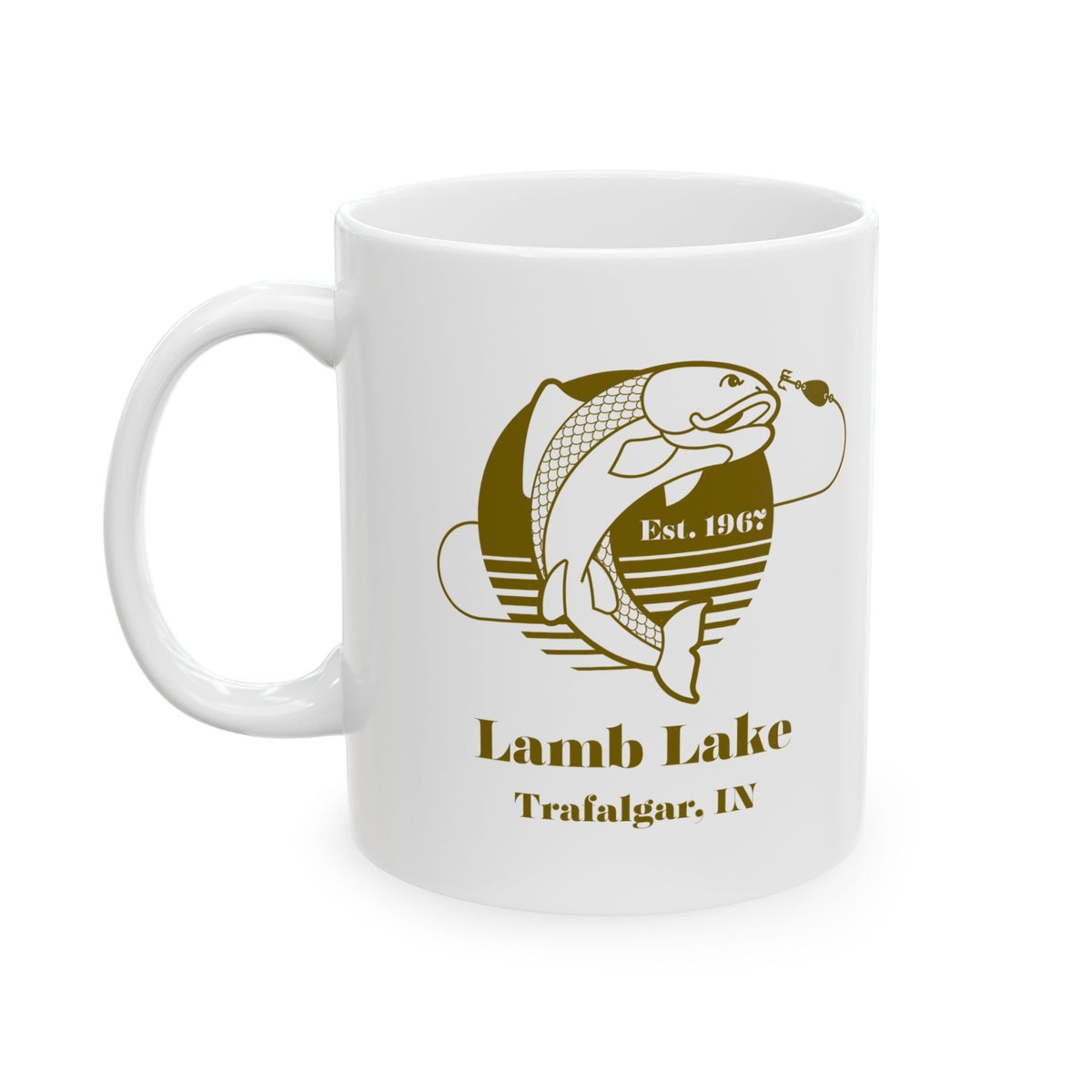 Coffee Mug – Retro Gold Fishing Design (11oz)