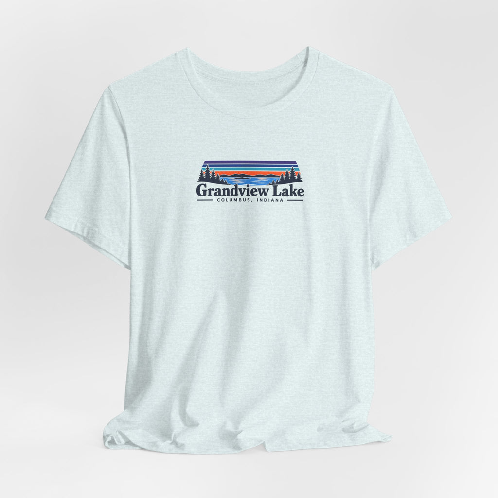 Grandview Lake Landscape Tee — Retro Mountain Lake Graphic T-Shirt