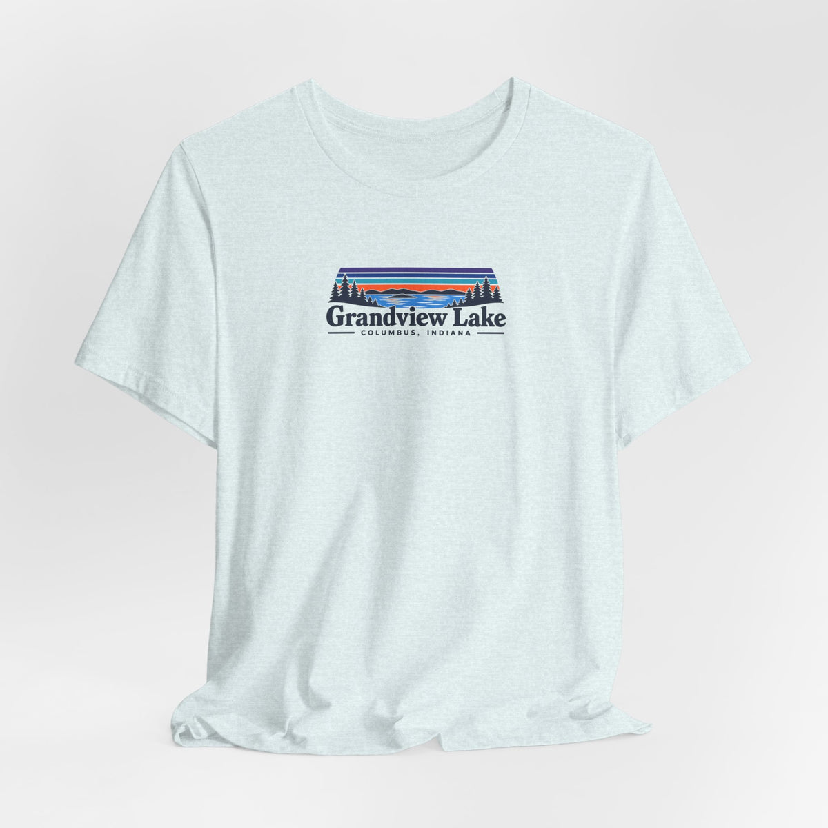 Grandview Lake Landscape Tee — Retro Mountain Lake Graphic T-Shirt