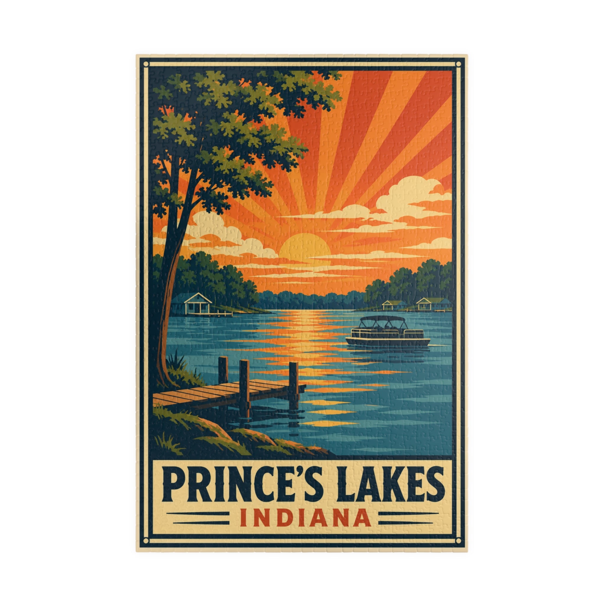 Prince's Lakes, Pontoon Sunset Lake Puzzle — Jigsaw (1014 pcs)