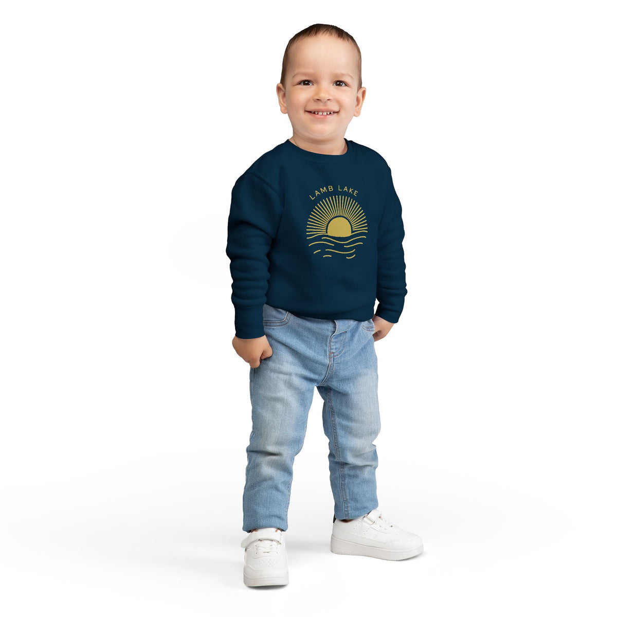 Toddler Sweatshirt - 'Lamb Lake' Sunrise Graphic Pullover for Kids