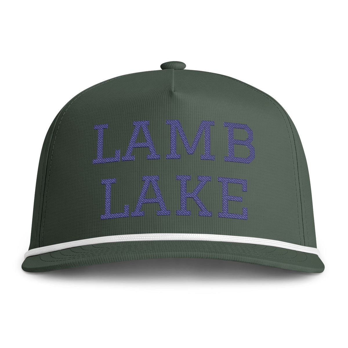 Lamb Lake Rope Cap — Embroidered Stitch Vintage Sun-washed Trucker Hat