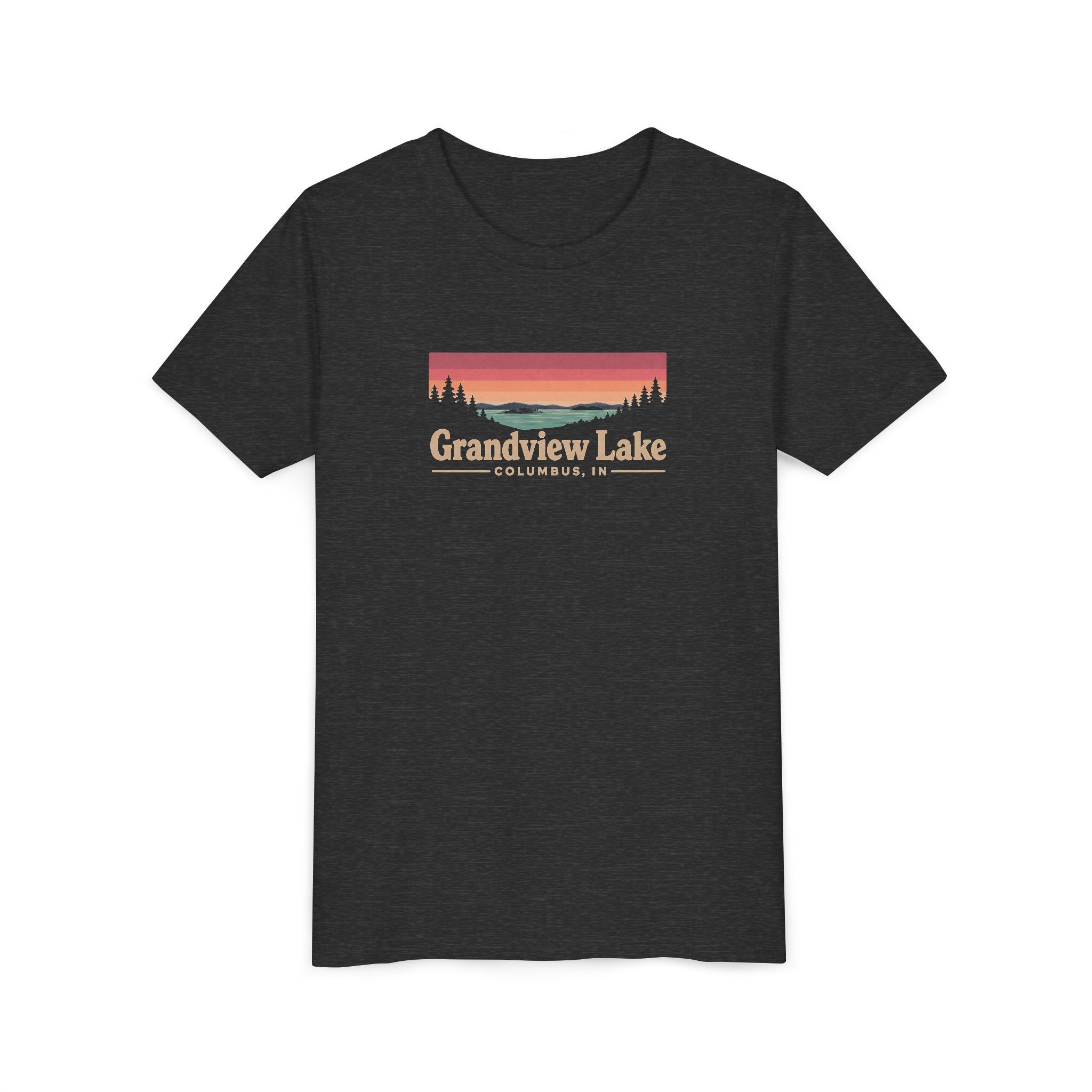 Youth Tee — Grandview Lake Retro Sunset Graphic