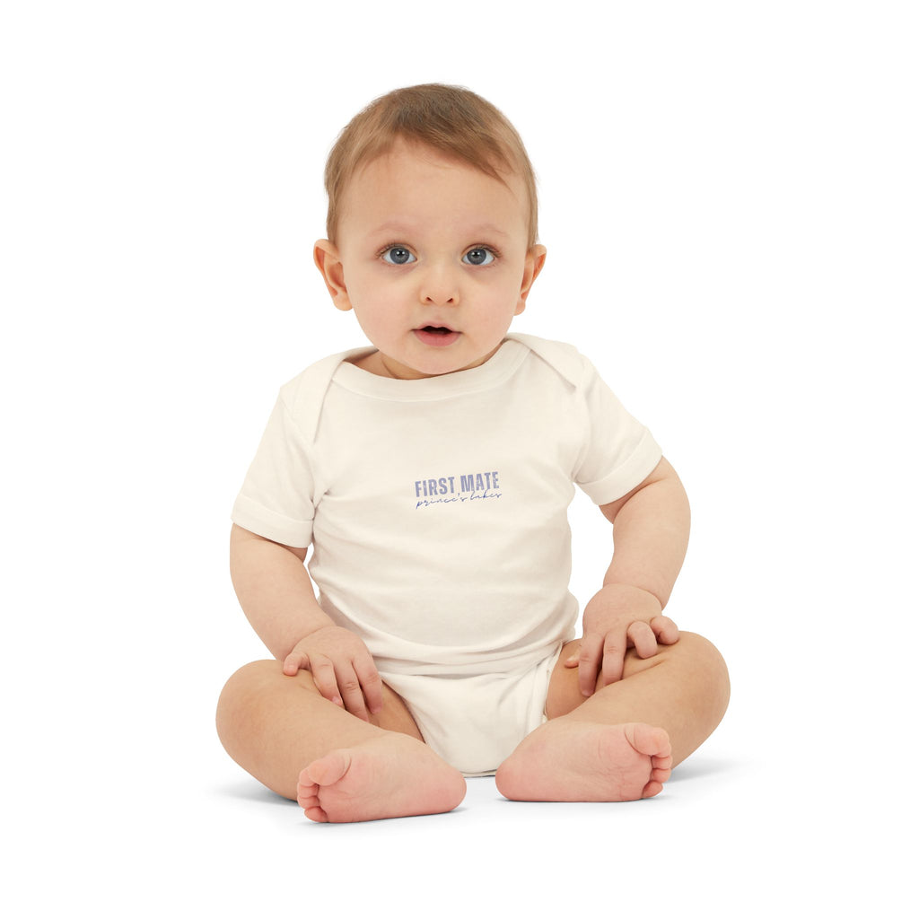 Infant Onesie "First Mate" Baby Bodysuit – Cute Nautical Newborn Gift