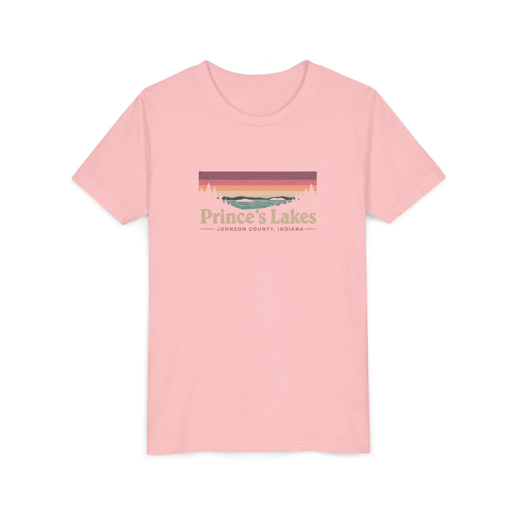 Youth Tee — Prince's Lakes Retro Sunset Graphic