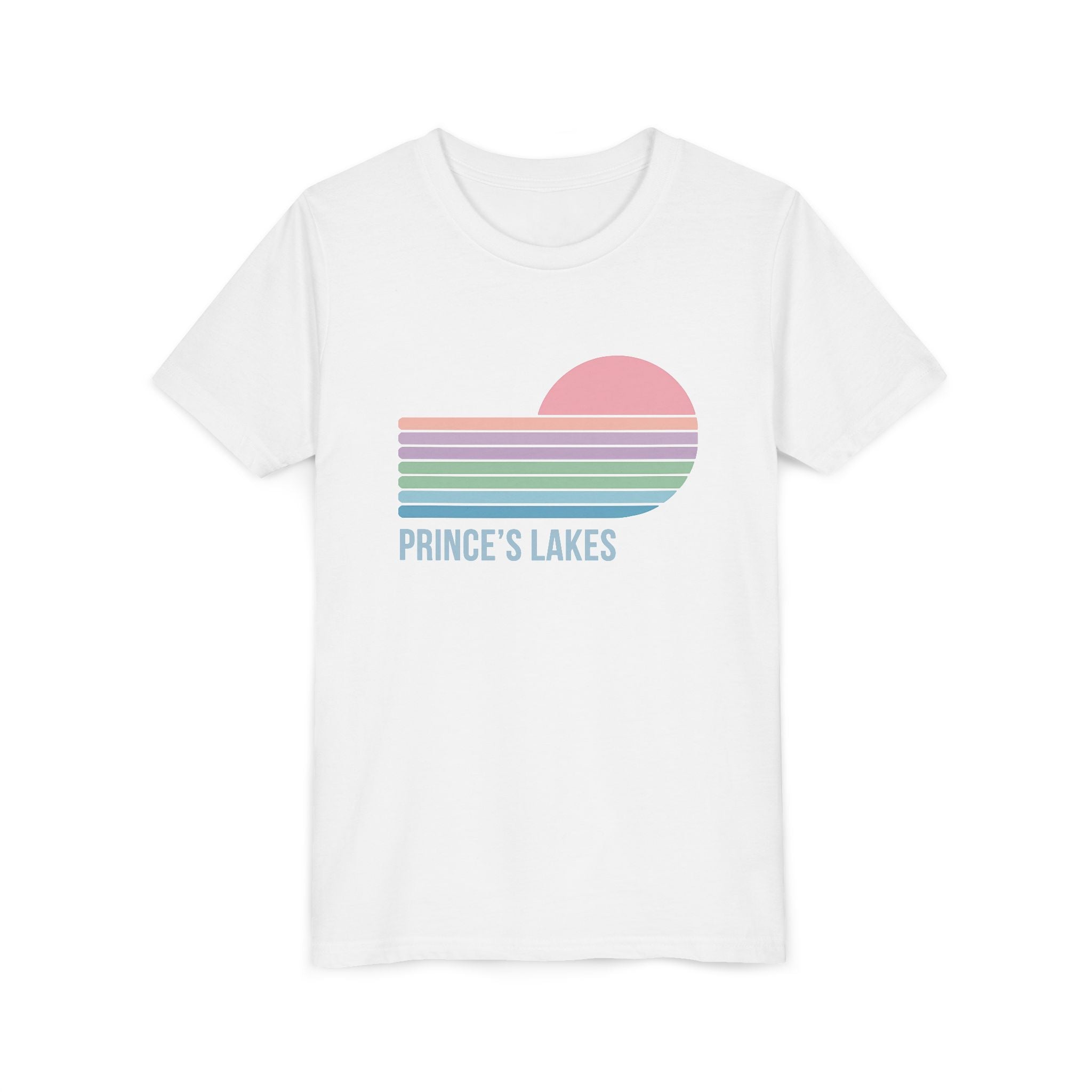 Youth Tee — 'Prince's Lakes' Pastel Retro Sunset Kids T-Shirt