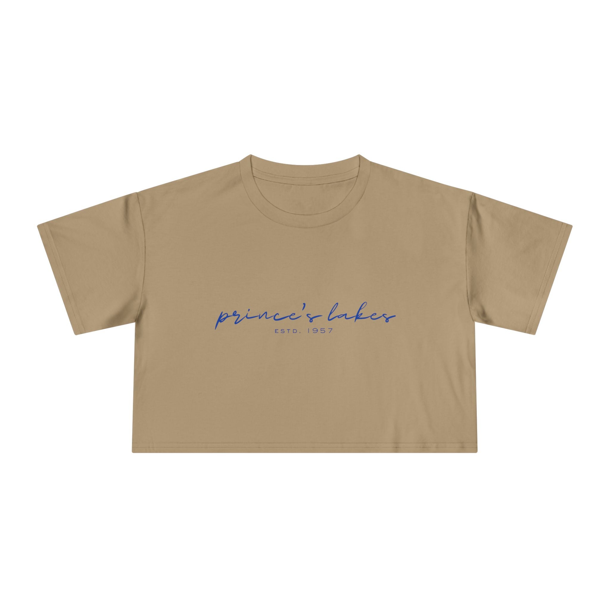 Script Logo Crop Tee — "princii baker est. 1997" Women's Casual Top