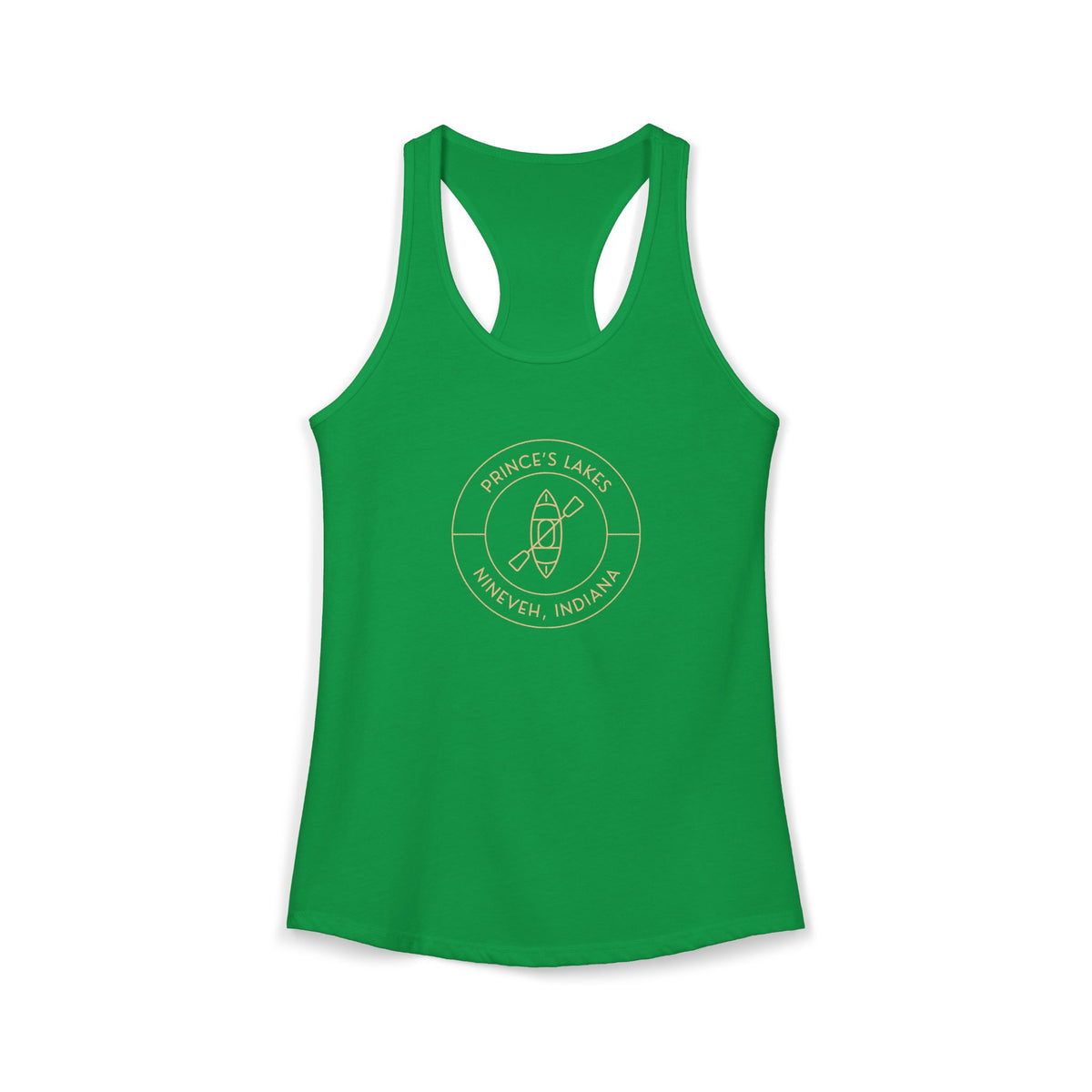 Women's Racerback Tank- "Kayak Prince's Lakes"