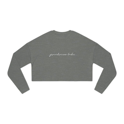 Cropped Hem Sweatshirt — 'grandview lake' Script Logo, Cozy Casual Pullover