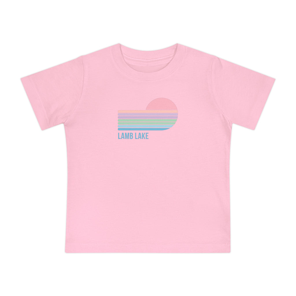 Baby T-Shirt — Pastel Retro Heart Sunset "Lamb Lake"
