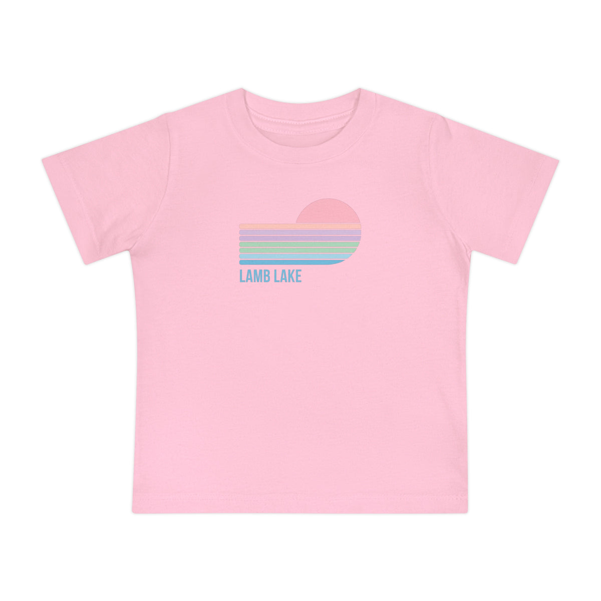 Baby T-Shirt — Pastel Retro Heart Sunset "Lamb Lake"
