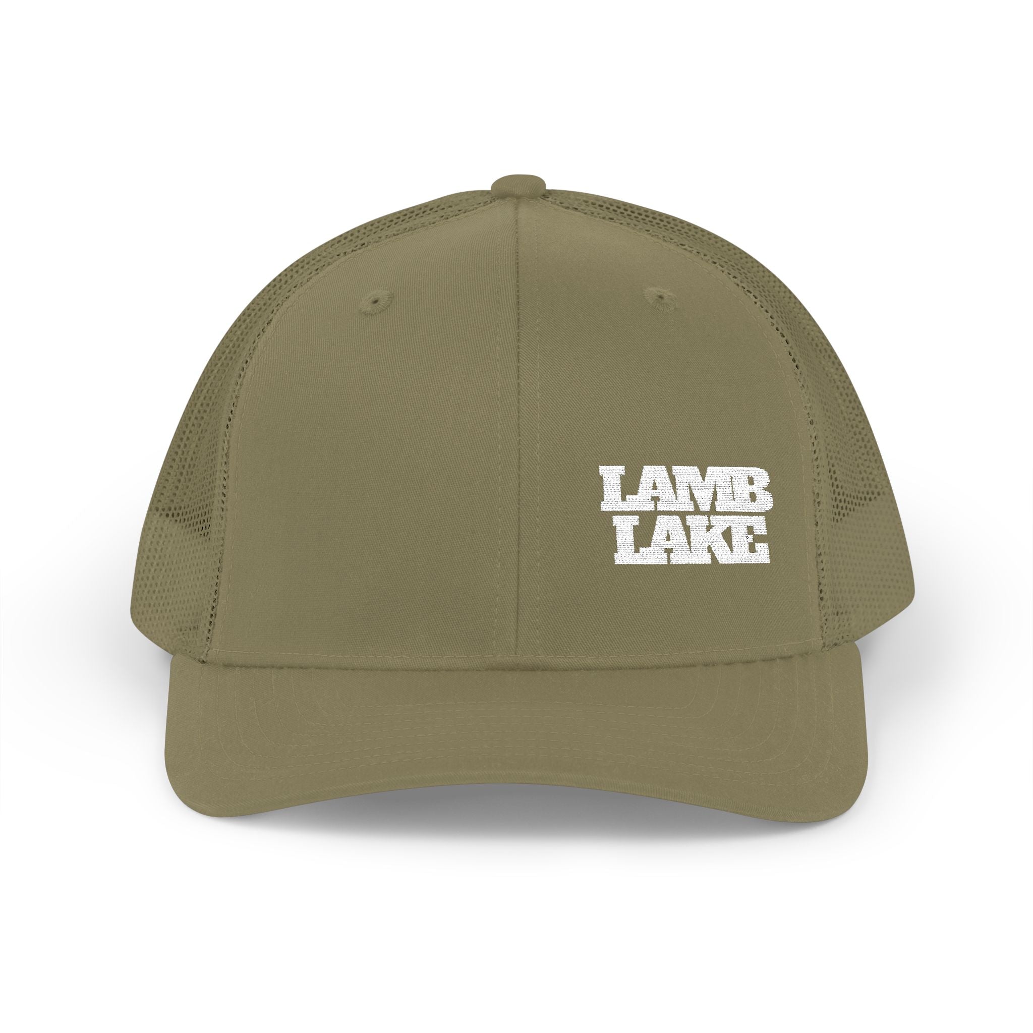 Lamb Lake Trucker Hat — Vintage Mesh Snapback Cap