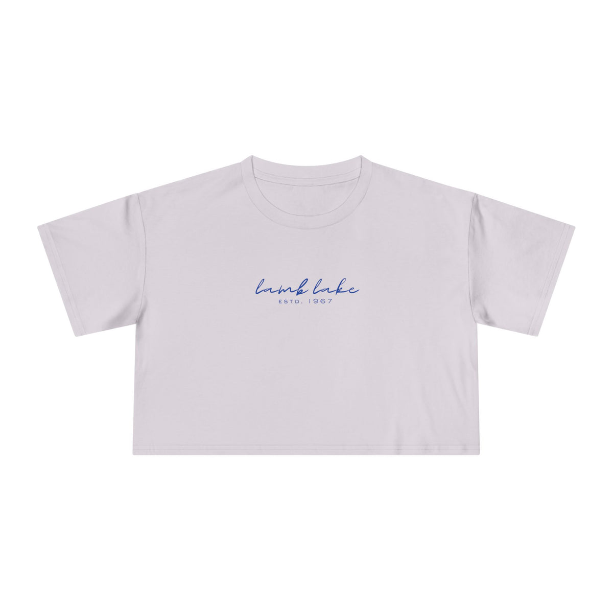 Script Logo Crop Tee — "lamb lake" Women's Casual Top