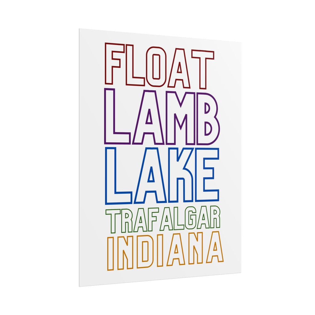 Rolled Poster — Float Lamb Lake Trafalgar Indiana Minimal Typography Art