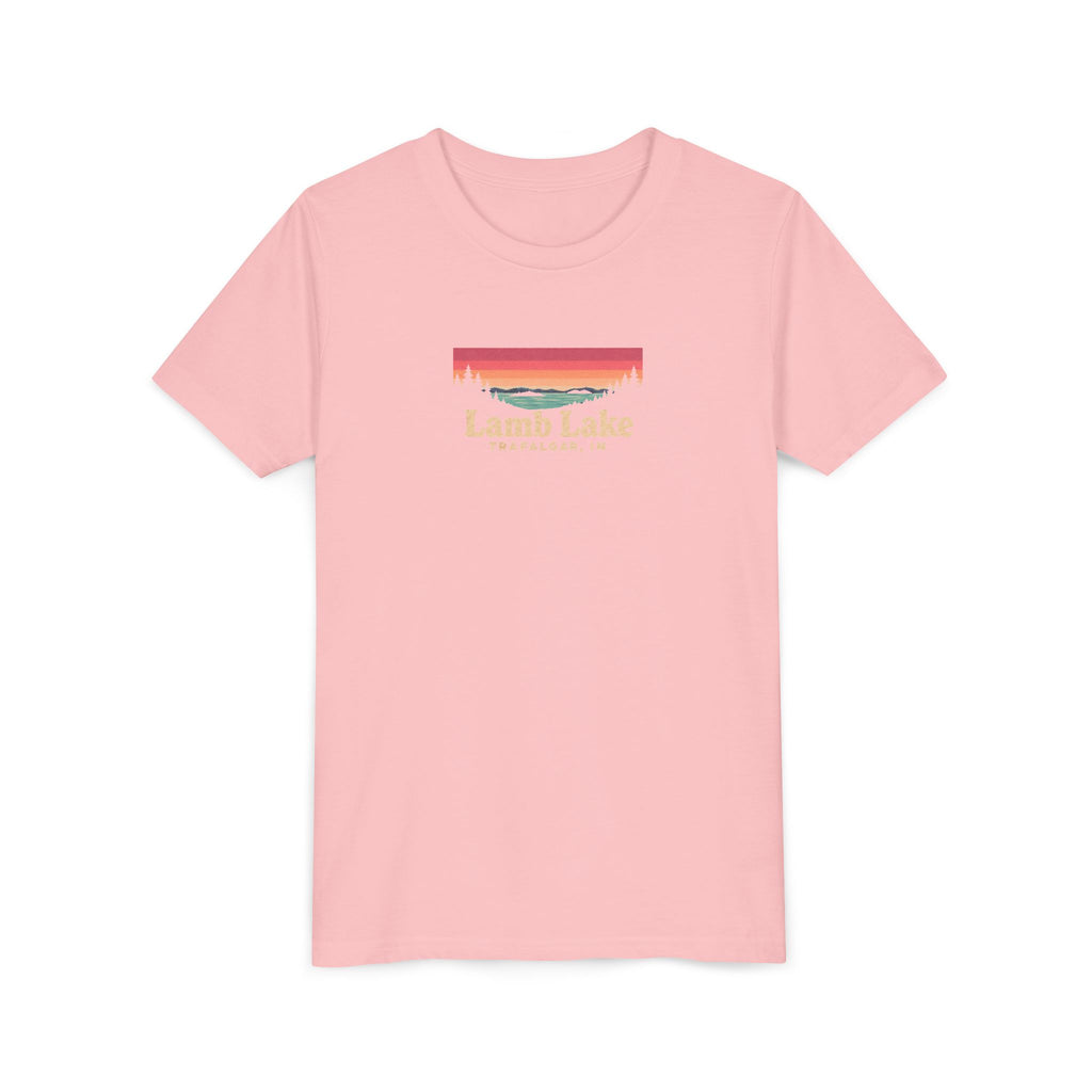 Youth Tee — Lamb Lake Retro Sunset Graphic