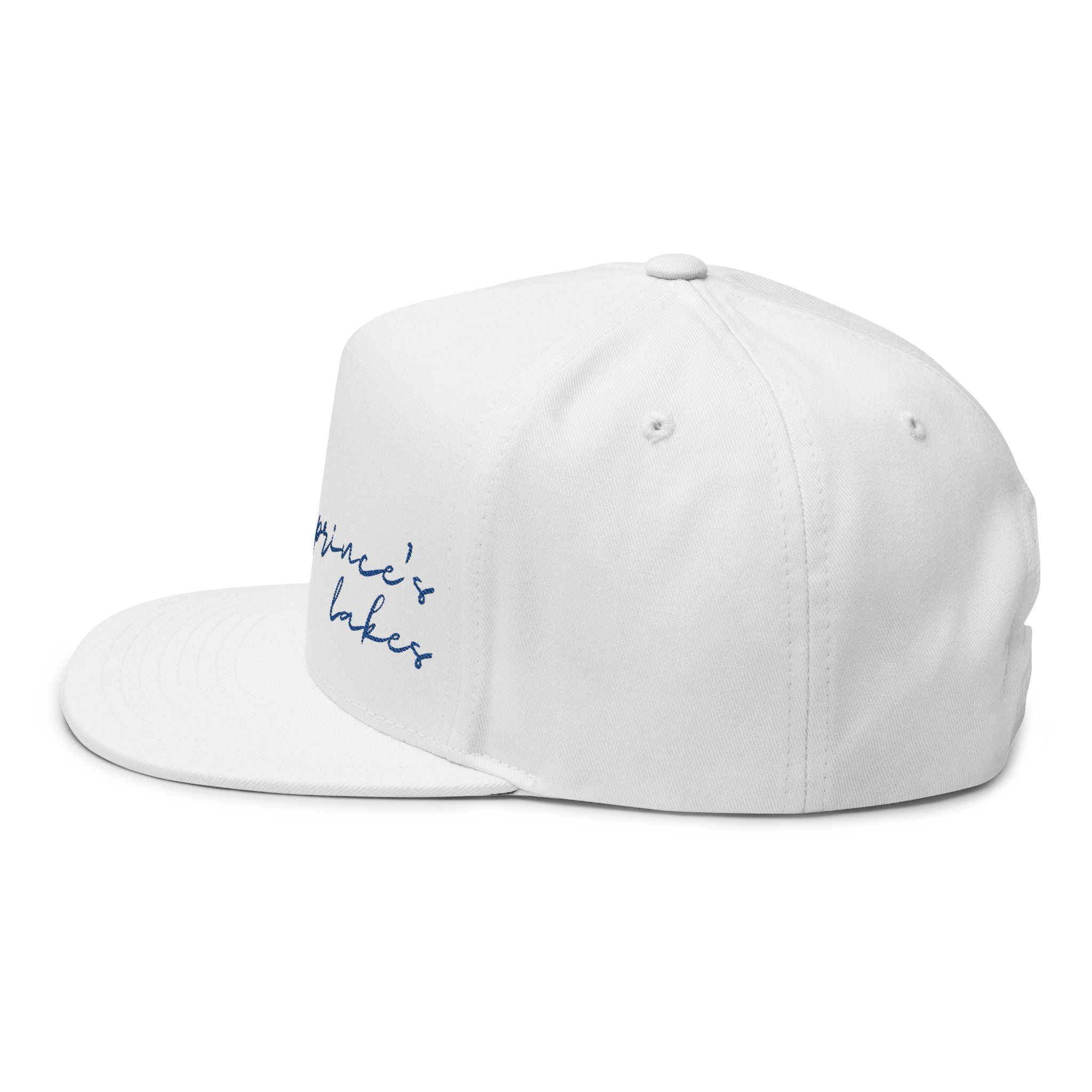 Flat Bill Cap — "Prince's Lakes" Embroidered Snapback Hat