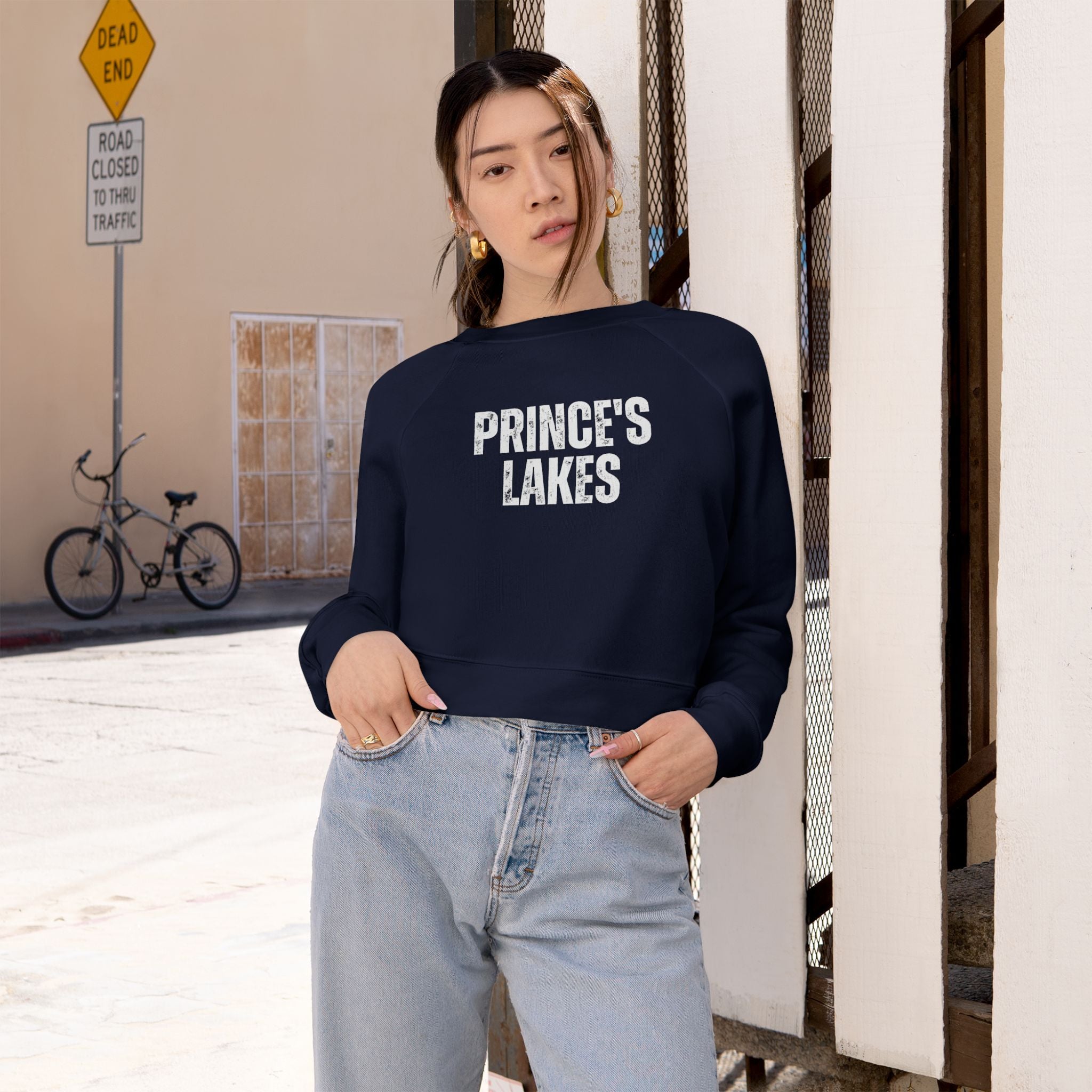 Cropped Pullover — 'Prince's Lakes' Minimal White Fleece for Women