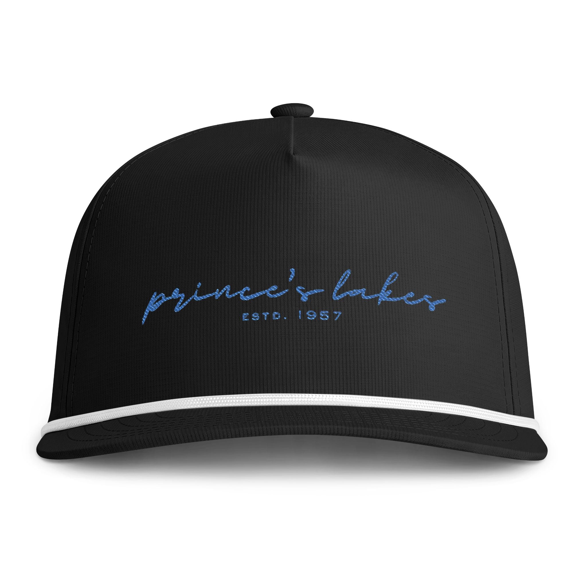 Sunwashed Rope Cap – 'Prince's Lakes' Vintage Script Baseball Hat