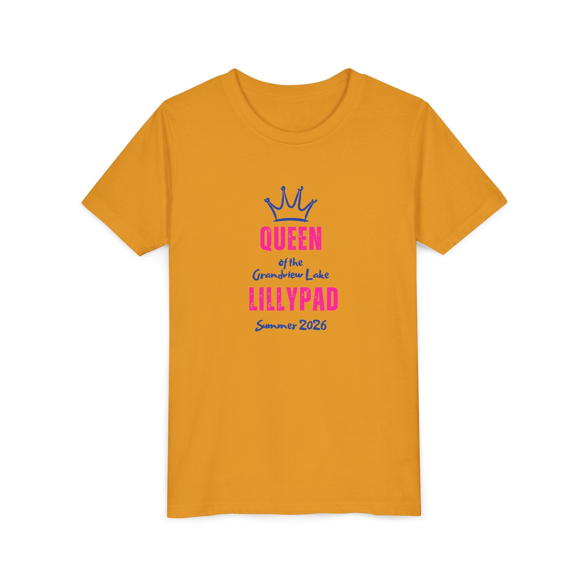 Youth Tee — "Queen of the Lillypad" Grandview Lake Crown Graphic Kids Shirt