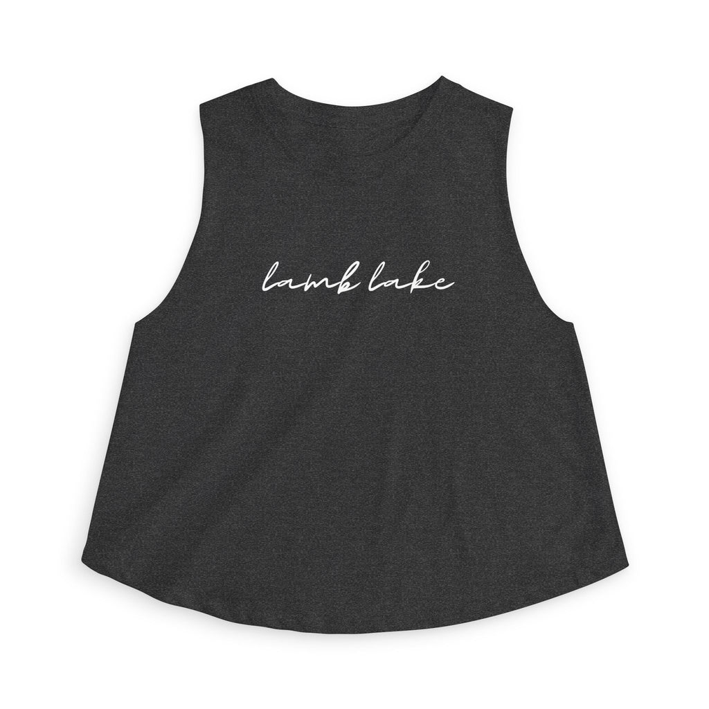 Lake Script Crop Top — 'lamb lake' Women's Casual Summer Tank