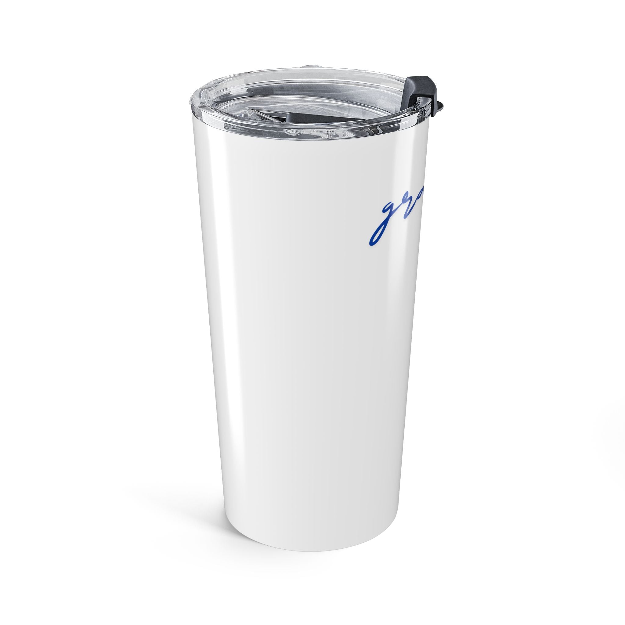 20oz Tumbler — "Grandview Lake" Blue Script Insulated Travel Cup