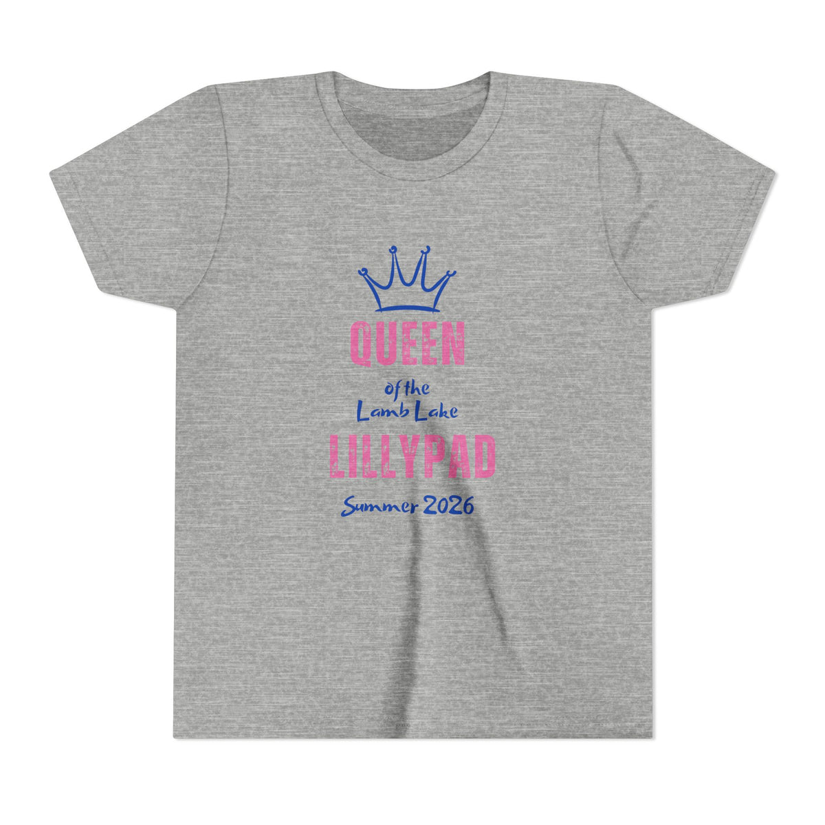 Youth Tee — "Queen of the Lillypad" Lamb Lake Crown Graphic Kids Shirt